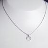 [Your and My Jewelry Box] SV925 Circle Motif Cubic Zirconia Diamond Double Strand Necklace [Gift Wrapped] (Silver)