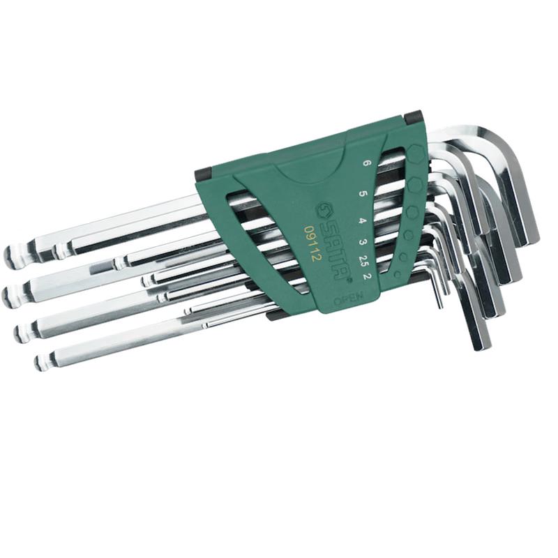 SATA 9112 10-Piece Metric Long Ball End Hex Key Set