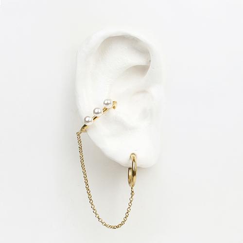 De La Lune Pearl Ear Cuff Earrings [Dl17Fwer16Gdf]