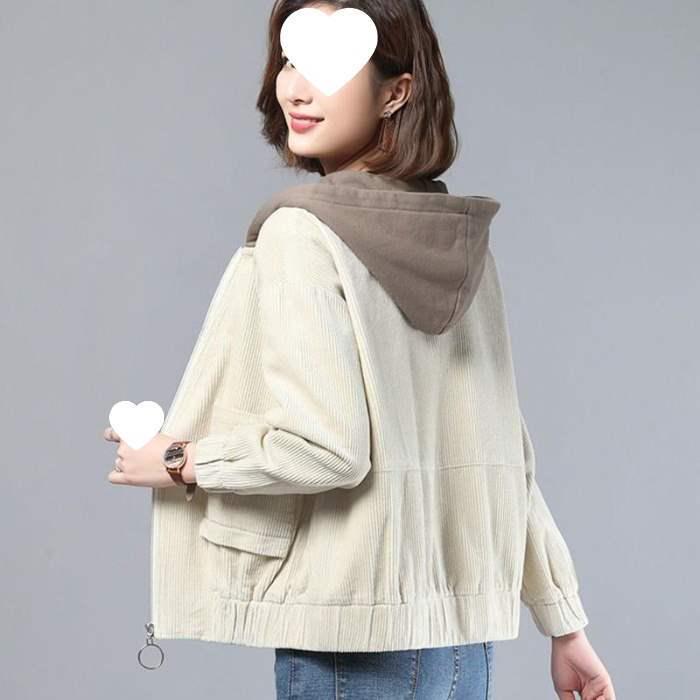 Women's Thick Velvet Corduroy Jacket - Korean Style, Loose Fit, Short Length for Spring/Fall/Winter 2025