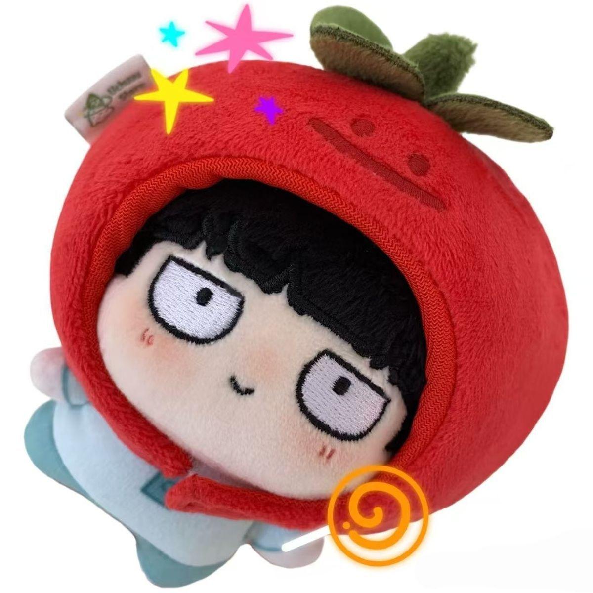 Gevuld 10cm Mob Psycho100 Kageyama Shigeo Reigen Arataka Grote Hoofd Katoenen Pop Aankleed Pluche Speelgoed Voor Rugzak Ornament Sleutelhanger 10cm