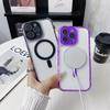 For iPhone 16 Pro Magnetic Case Clear Colorful Frame TPU+PC Phone Back Cover with Lens Film