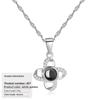 S925 Silver Peach Heart Projection Necklace 'I Love You' in 100 Languages