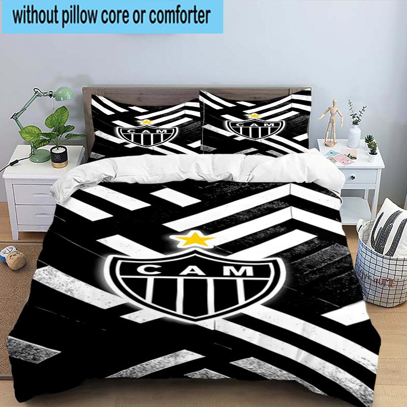 3er Set Bettwäsche Clube Atlético Mineiro Mit Wappen Bettbezug Verschluss Enthält 1 Bettbezug & 2 Kissenbezüge Bettwäsche Sets Heimdekoration Geschenke