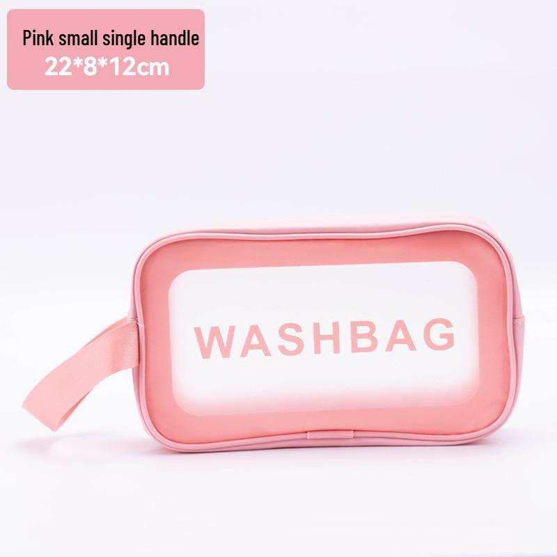 Stylish Frosted Large-Capacity Waterproof Makeup & Toiletries Travel Bag for Women Frosted Single-Layer Wash Bag