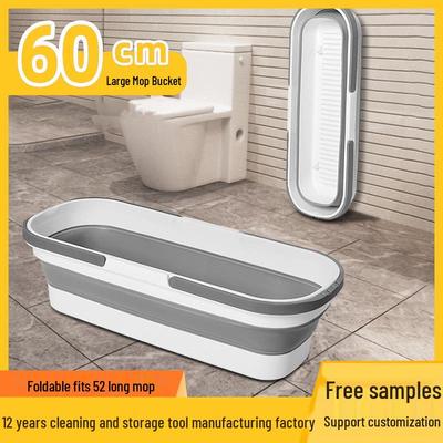 60cm Extra Large Foldable Rectangular Plastic Mop Bucket for Household Storage and Washing