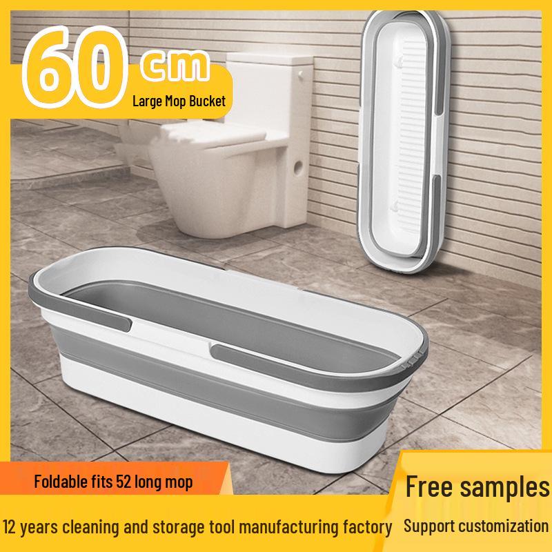 60cm Extra Large Foldable Rectangular Plastic Mop Bucket for Household Storage and Washing
