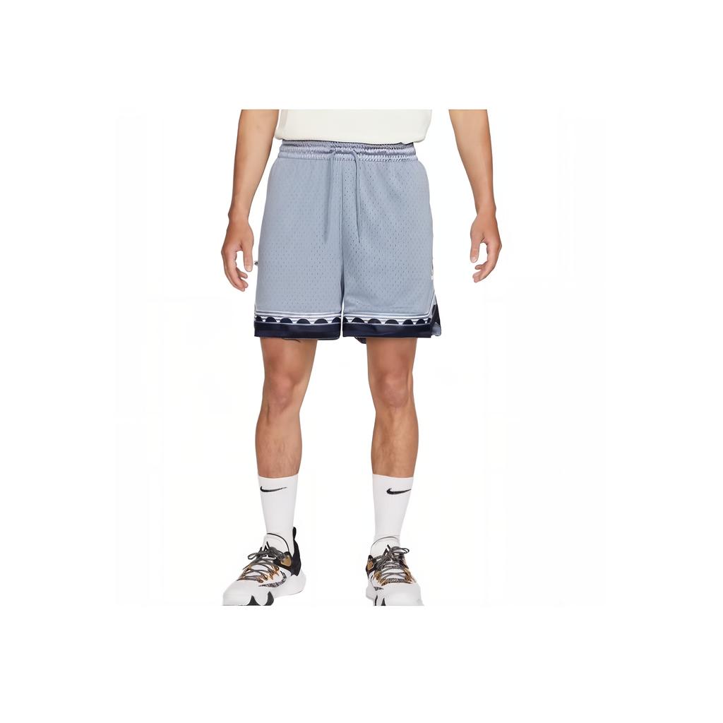 Nike Mesh Lace-Up Loose Moisture-Wicking Mid-Rise Short Basketball Shorts Men Shorts Gray Blue DQ5657-493