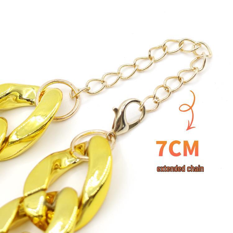 French Bulldog & Pitbull Gold Chain Dog Collar Necklace for Small/Medium Dogs