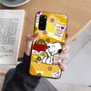 AN12 Snoopy Black Case for Xiaomi Poco X6 M5 M6 F5 F6 F1 C65 C55 C50 C51 C40 Redmi Note 7 8 14C A3X 13C 12C 11 10A 9C Pro Sofe Cover