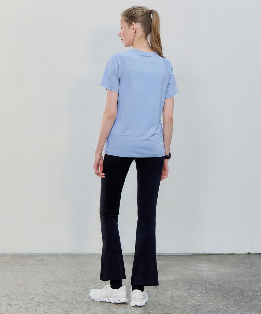 BASIC HOUSE Women'S Cool Breeze Raglan Round Short Sleeve T-Shirt Blue Lzts3223 (Type B)