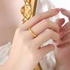 Hong Kong Retro Bamboo Titanium Steel 18K Gold Non-Fading Ring – Versatile Women's Summer Jewelry.