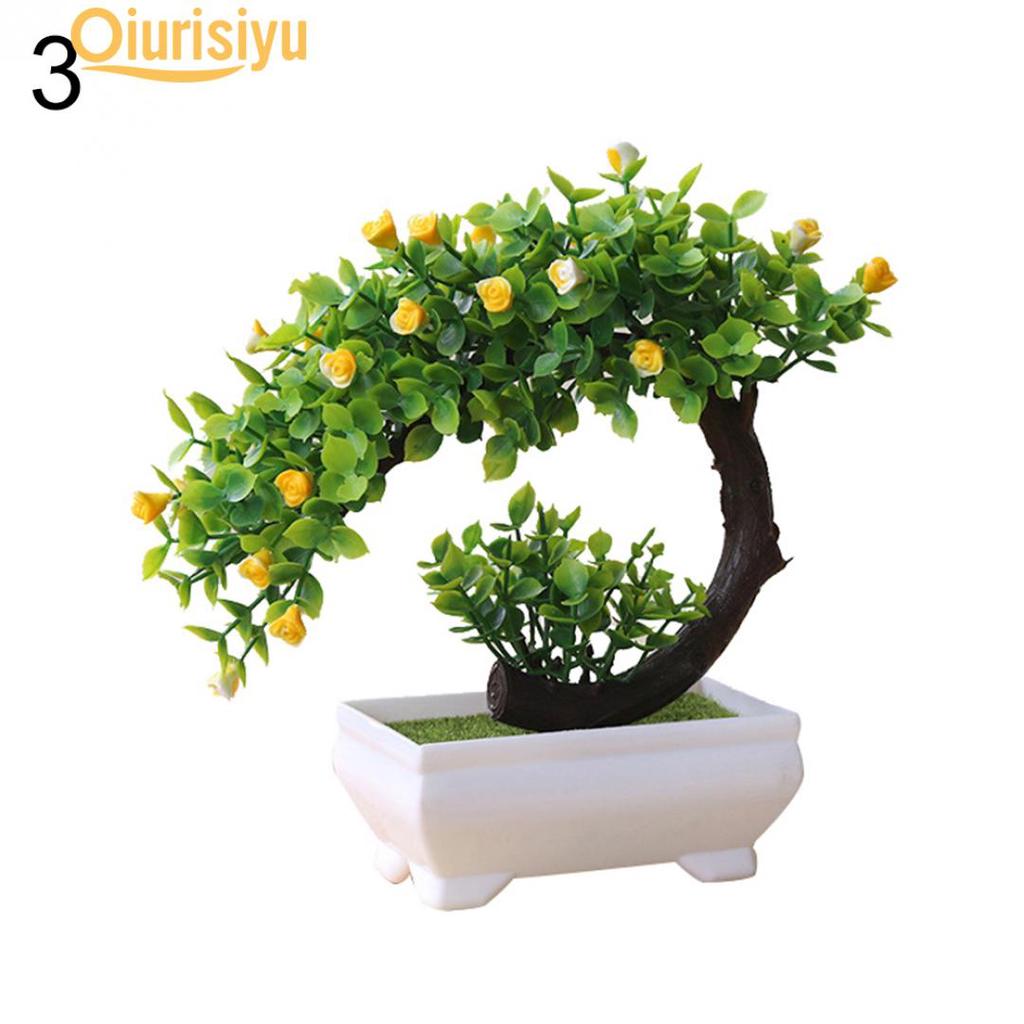 Plant Bonsai Fake Flower Potted Ornament Home Hotel Garden Decor Gift