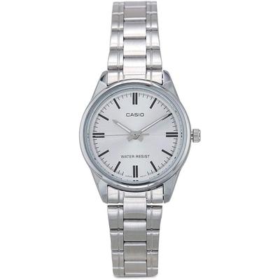 LTP-V005D-7A Womens Standard Stainless Steel Silver Dial 3 Hand Analog Watch, Bracelet