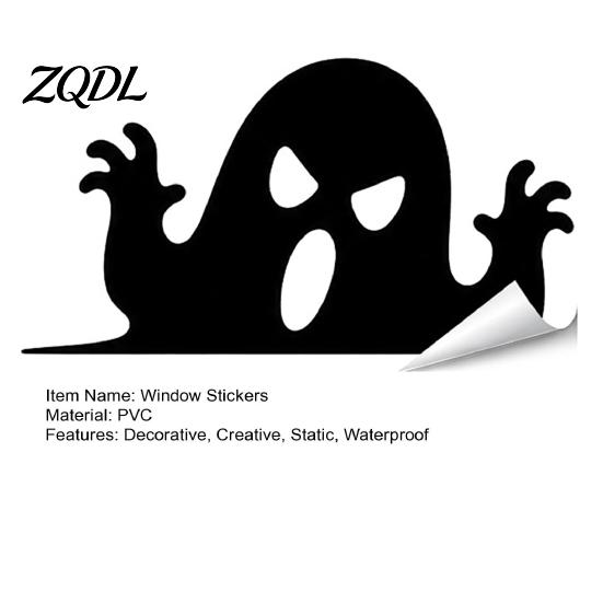 Ghost Witch Party Decor Halloween Silhouette Static Window Stickers, Waterproof PVC Decals, Clings Removable for Home Glass Decoration Film