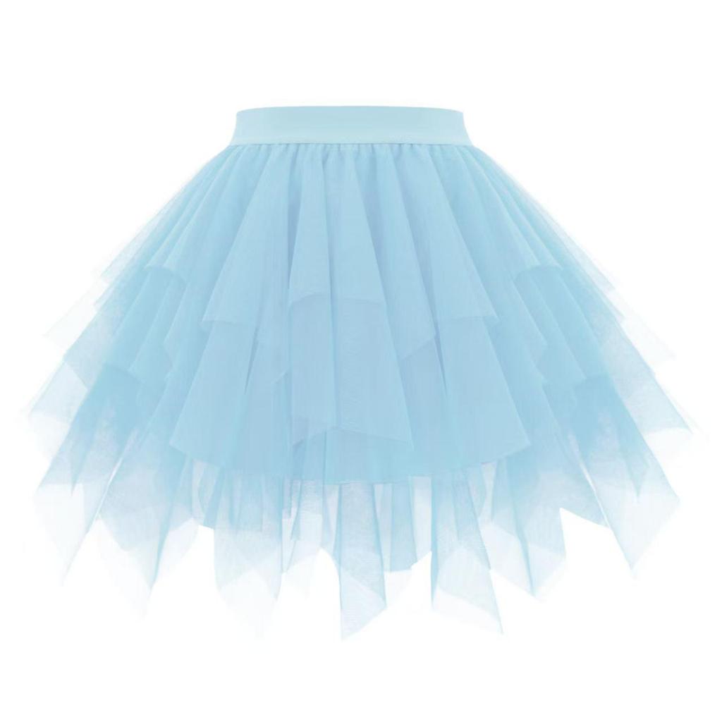 Women's Fluffy Mesh Ruffle Skirt - Short Princess Style