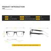 Neue modische Herren-Presbyopiebrille Retro Anti-Blaulicht HD Lesebrille Übergröße Quadratischer Rahmen Fernsichtbrille