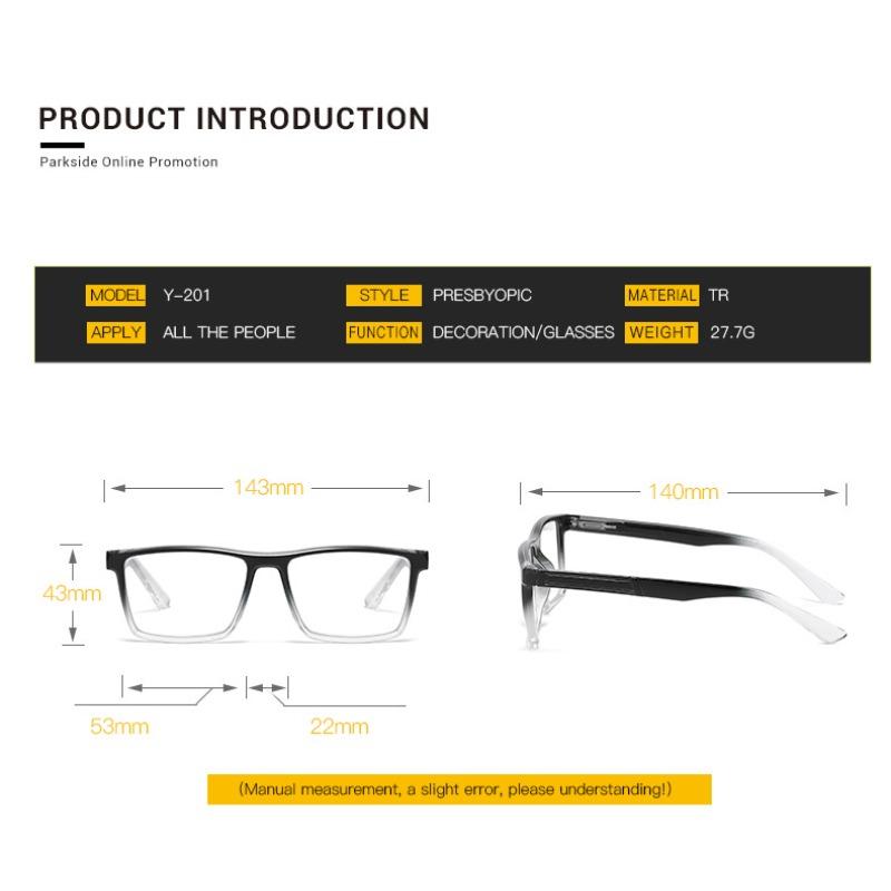 Neue modische Herren-Presbyopiebrille Retro Anti-Blaulicht HD Lesebrille Übergröße Quadratischer Rahmen Fernsichtbrille