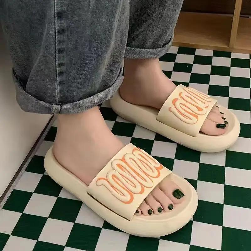 

Модные женские тапочки с открытым носком для ванной, дома, для спальни, сандалии, домашняя клетчатая обувь для женщин, шлепанцы, плоская подошва, оригинальные I B Unique G F 39 45