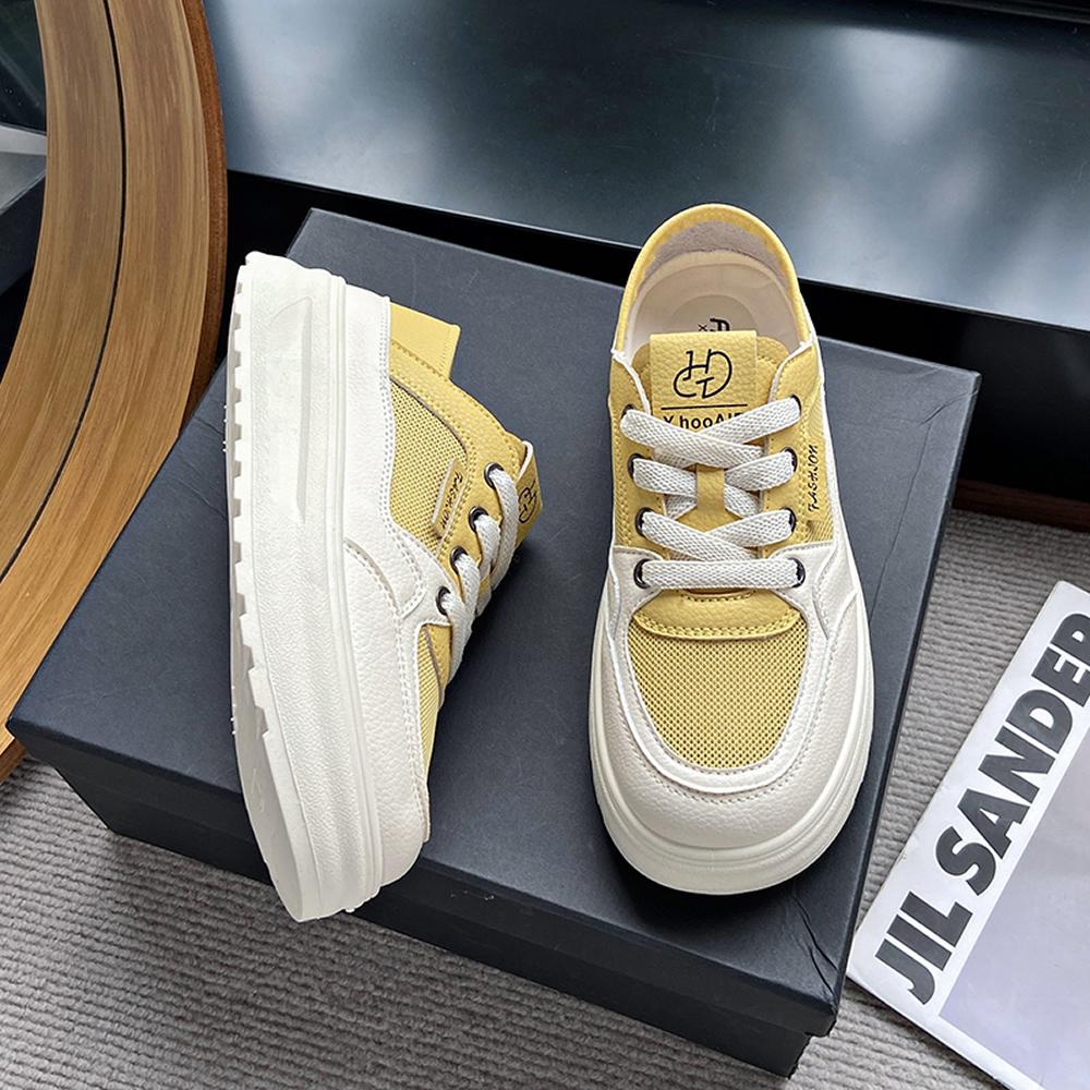 Women's Breathable Sports Shoes Low Top Mesh up Thick Bottom Casual Sneakers Comfortable Wear Resistant Rubber Outsole