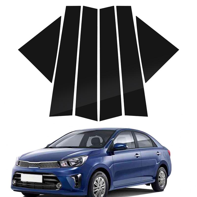 6pcs/set Car Pillar Posts Door Window Trim Stickers for Kia Pegas/Soluto 2017 2018 2019 2020 2021 2022 Auto Decorations Accessories