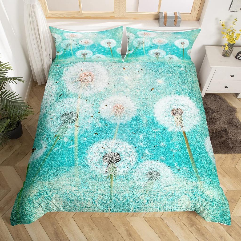 Lovely Bird Duvet Cover Set King Size Spring Floral Butterfly Bedding Set Microfiber Watercolor Garden Flower Comforter Cover