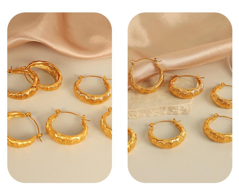 Elegant Geometric Luxury Jewelry: Niche C Circle Stud & Hoop Earrings for Women