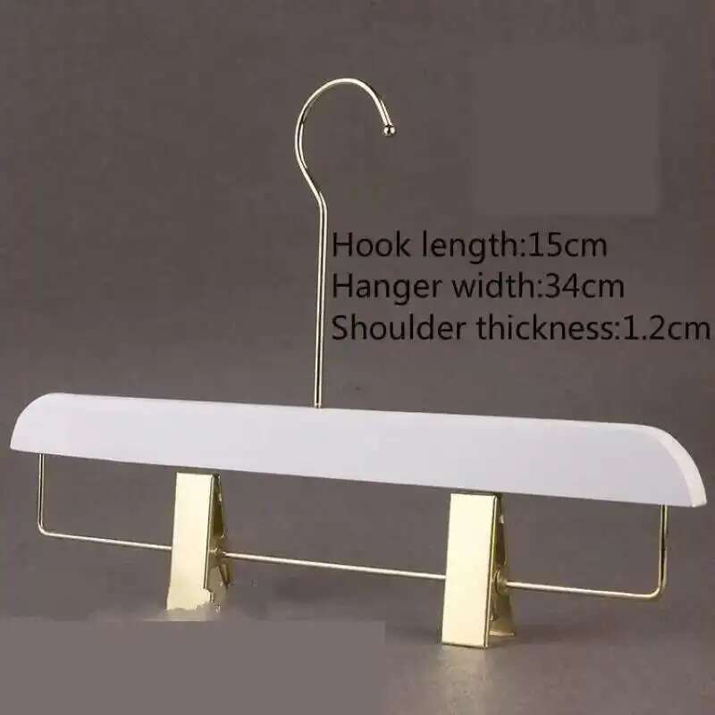 5PCS White Lady Garment Hangers White Wooden Store Chothing Display Hanger Golden Hook Korean Version Custom Logo Engraved
