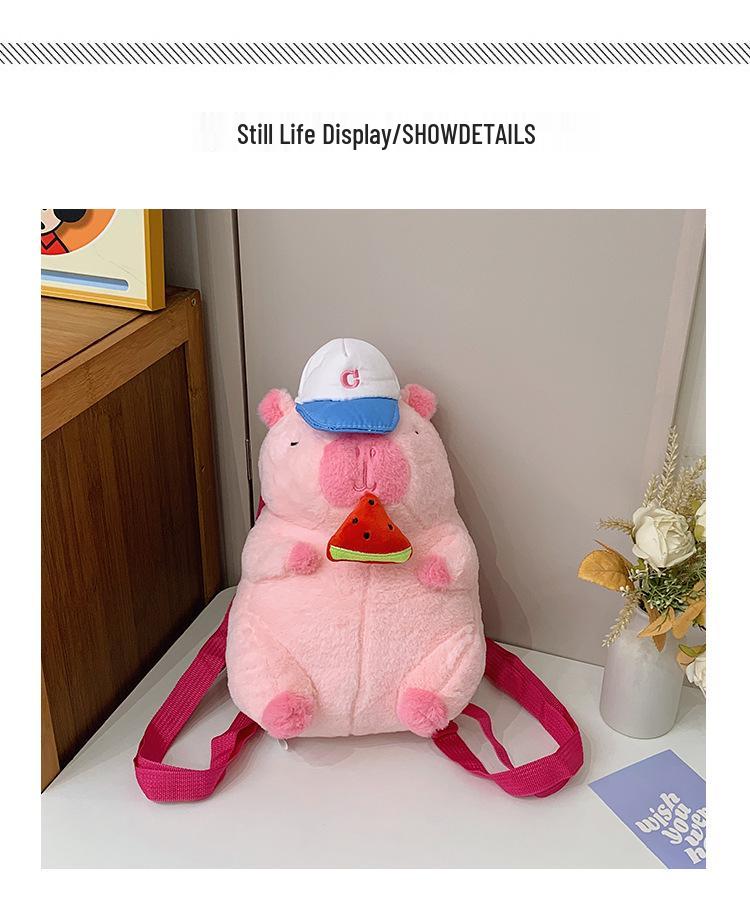 Capybara Plush Cartoon Double Shoulder Backpack - Cute Children's Bag