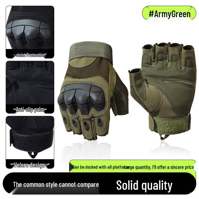 Men's Full-Finger Outdoor Tactical Gloves - Cut-Resistant, Wear-Resistant for Motorcycle Riding & Combat