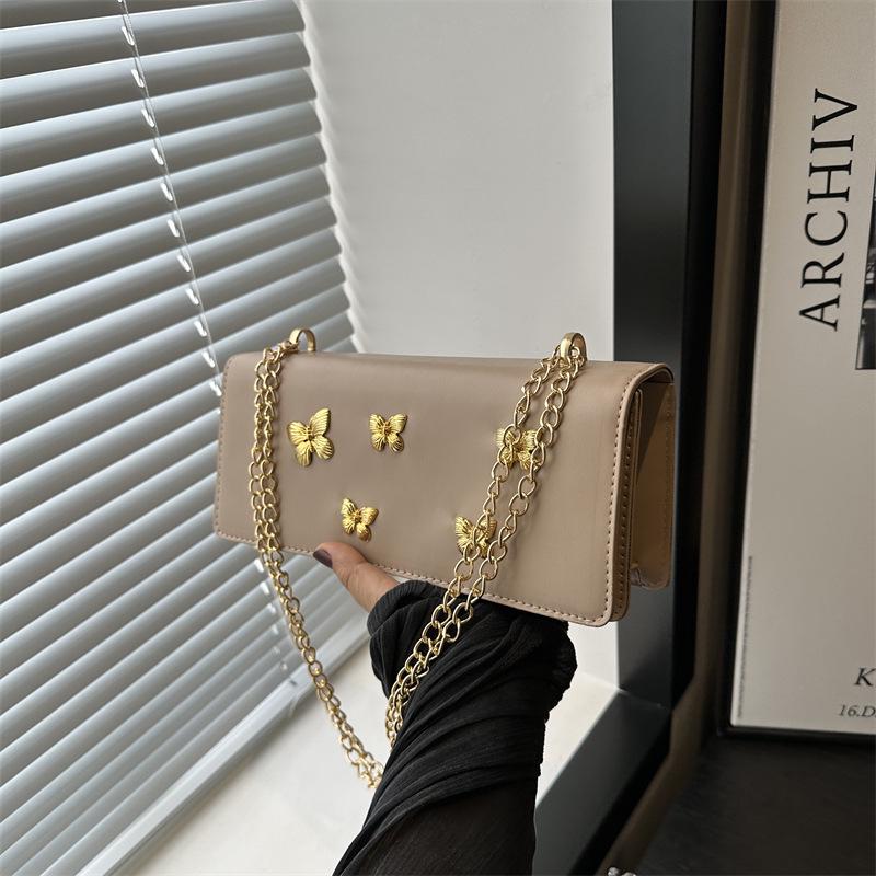 2024 Trendy Mori Style Studded Butterfly Baguette Crossbody Bag for Women