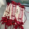 Reife Kirschen Lolita Handgemacht Weinrot Kariert Sonnenhut Haarband