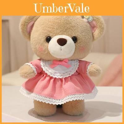 Plush Bear Doll With Dress For Kids Birthday Gift And Decorative Toy