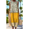 Summer new sleeveless pocket casual printing temperament long dress dress slim dress