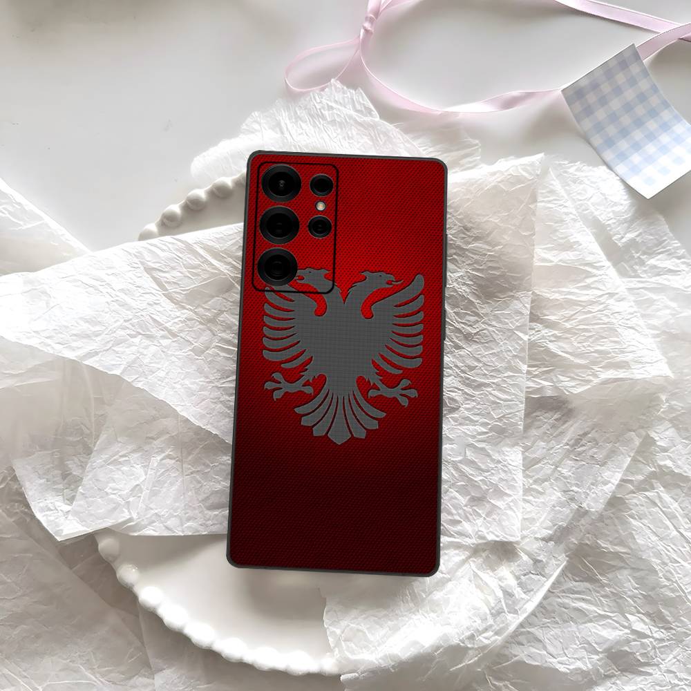 Albanien Flagge Adler Logo Handyhülle Für Samsung S 24 Fe 25 Ultra Plus 20 Lite 21 30 22 23 24 22 Ultra 5G Fundas