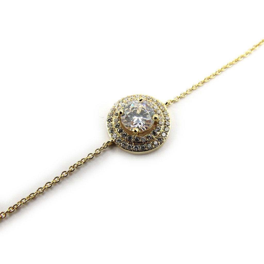 Les Trésors De Lily [L7049] - Armband Vergoldet 'Sissi' weiß