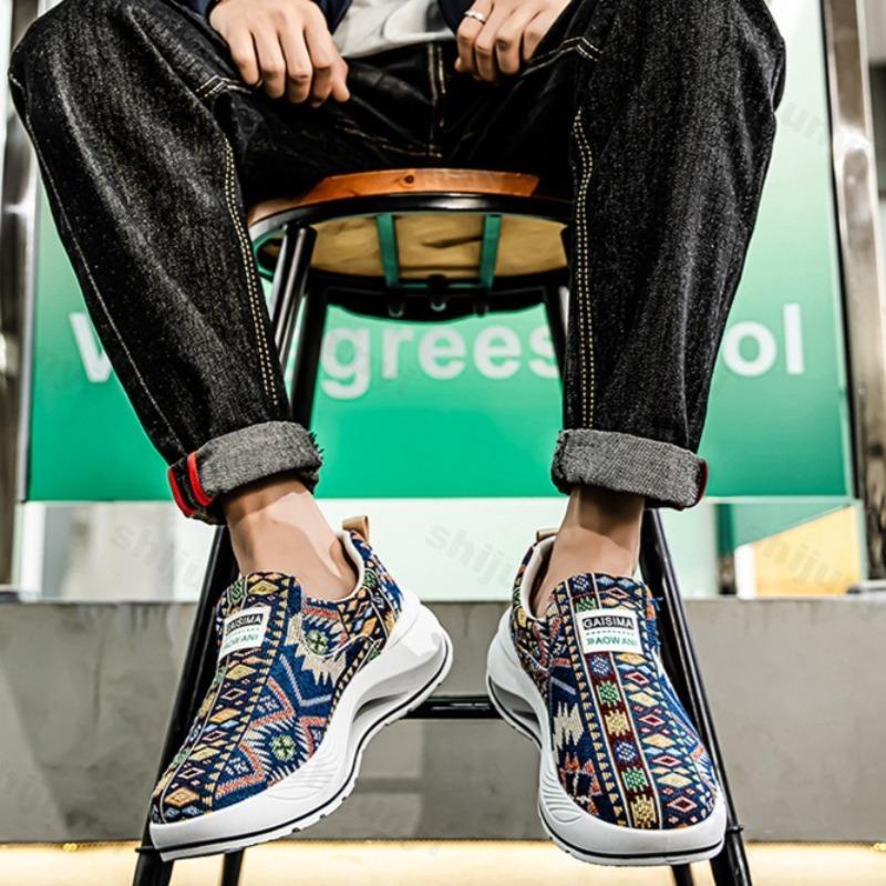 Fashion Men's Shoes 2025 New Spring Floral Cloth Designed Versatile Sports Casual Shoes Fashion Trend Comfortable Lightweight Sneakers