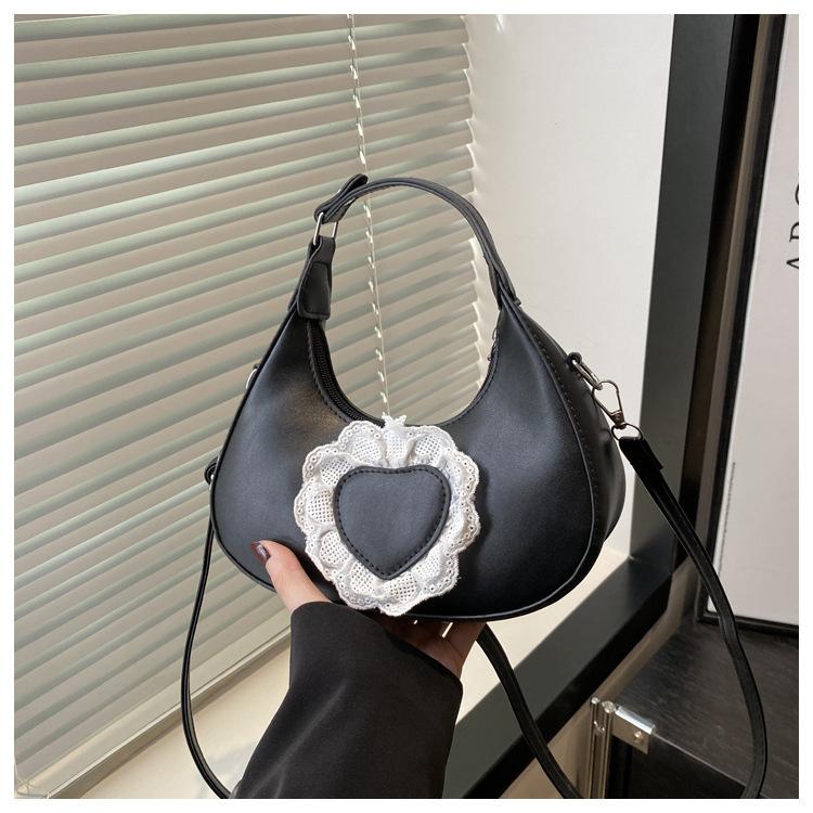 

Нишевая дизайнерская сумка под мышкой 2025 осень новая простая модная повседневная сумка через плечо трендовая сумка-тоут любовь женская чёрный