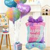 5pcs Standing Birthday Gift Box Balloon Set Star-Shaped Gradient Letter Balloons Birthday Party Decoration Photography Props