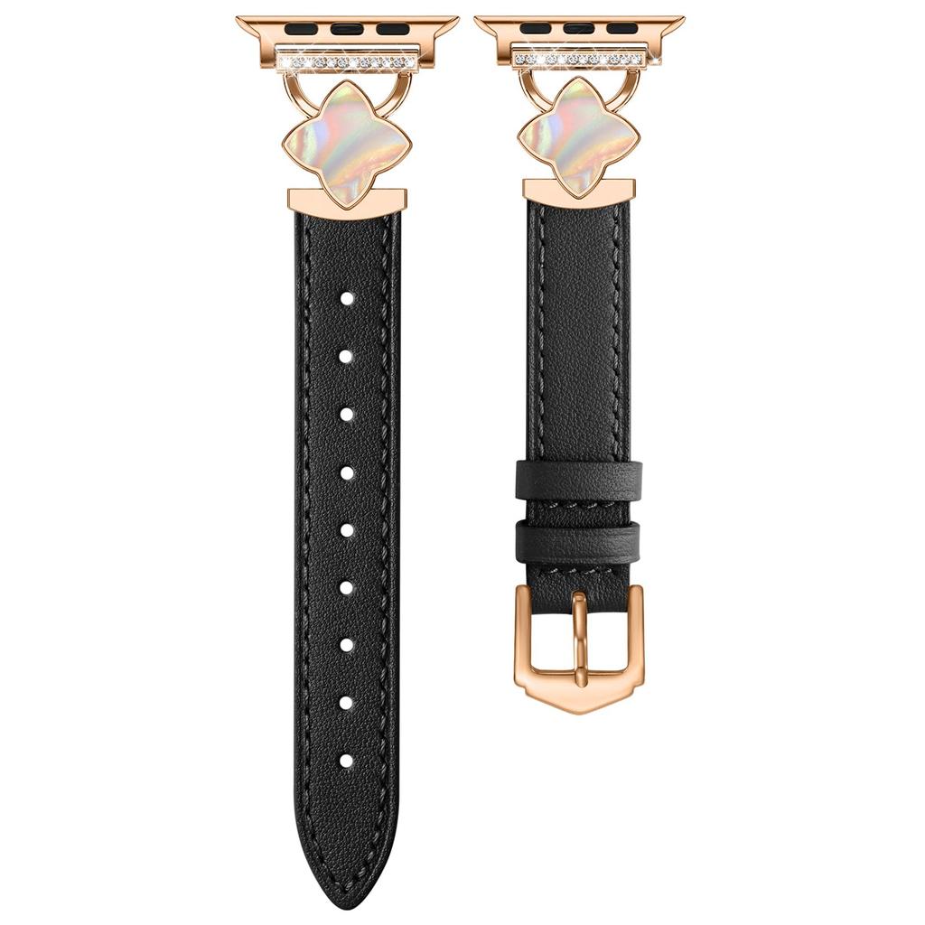 Watch Band For Apple Watch Series 10 Ultra 8 9 8 7 SE 6 5 4 3 2 1 46mm 49mm 45mm 44mm Four-Pointed Star Adjustable Genuine Cow Leather Strap