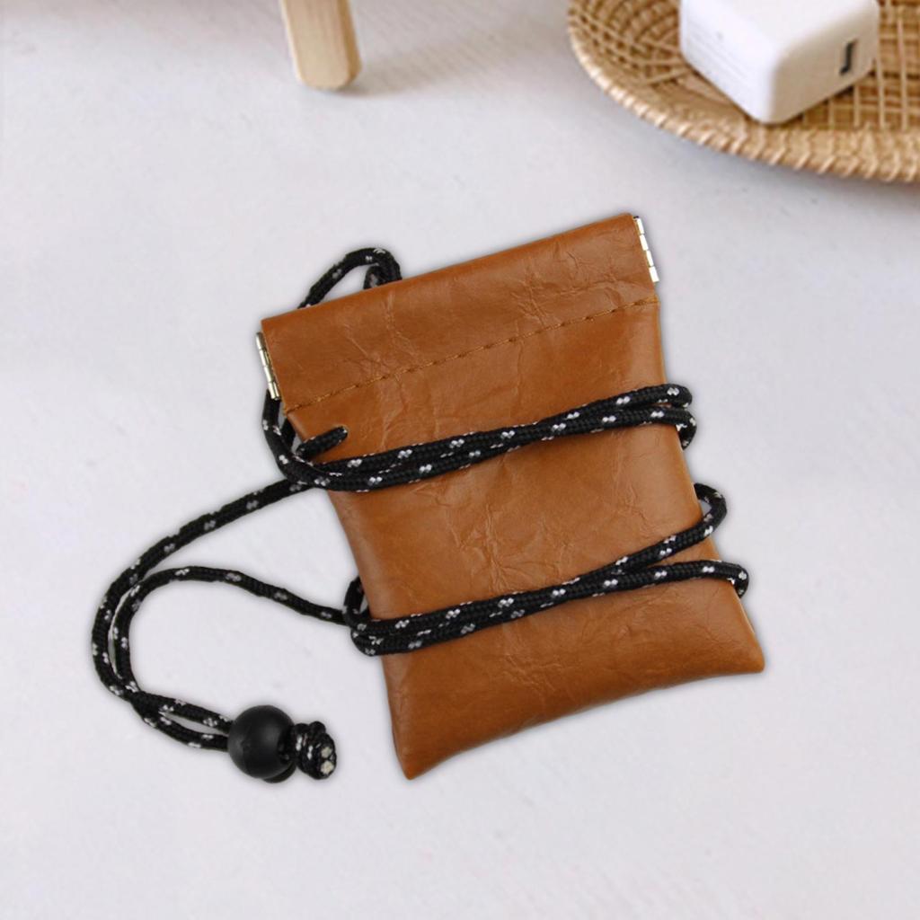 Hanging Neck Pouch Earbuds Bag with Neck Lanyard Mini Container Travel Neck