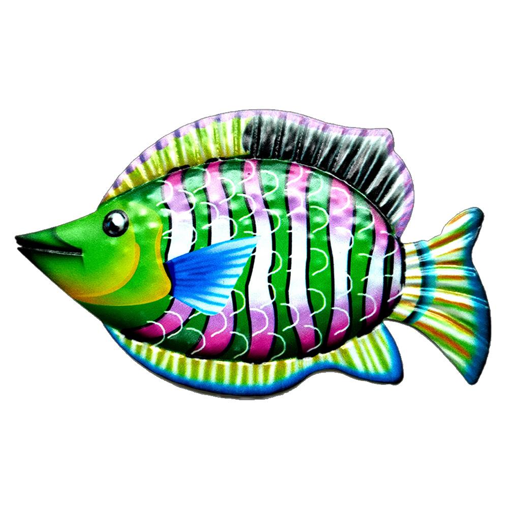 Metal Fish Wall Sculptures Iron Fish Wall Hanging Outdoor Statues Iron Fish Wall Sculptures Hanging Ornament for Indoor/Outdoor