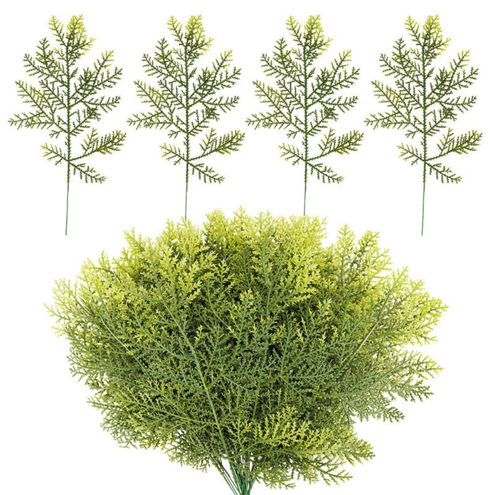 20 Pcs Artificial Leaves Branches 11.8 Inches Pine Stems Christmas DIY Accessories For Home Garden Decoration