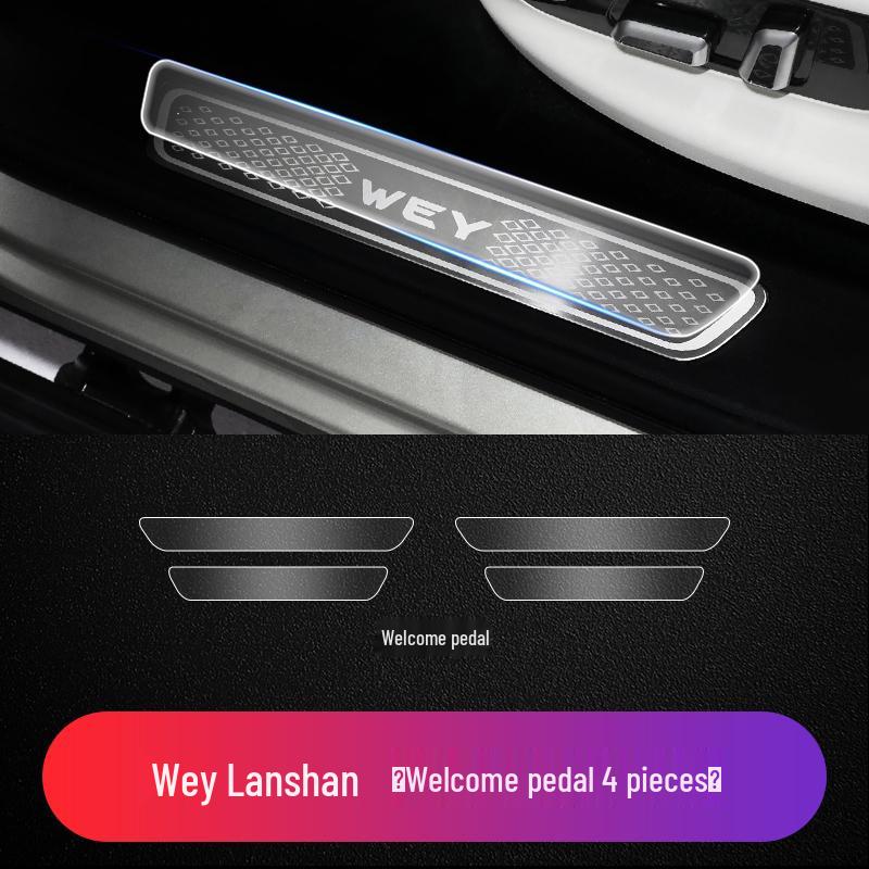 Wey Lanshan Mocha Latte Door Sill TPU Transparent Protective Film