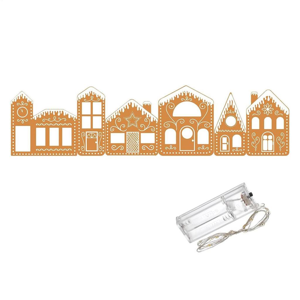 Weihnachts-Lebkuchenhaus Leuchtende Dekoration DIY Weihnachts-Lebkuchenhaus Karton-Set Mit LED-Lichterkette