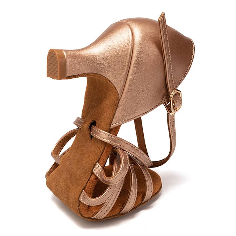 Leder Mittelhoch Absatz Latein Tanzschuhe für Damen Weiche Wildledersohle Tango Walzer Cha Cha Ball Party Tanzschuhe 5,5cm Mittelhoher Absatz