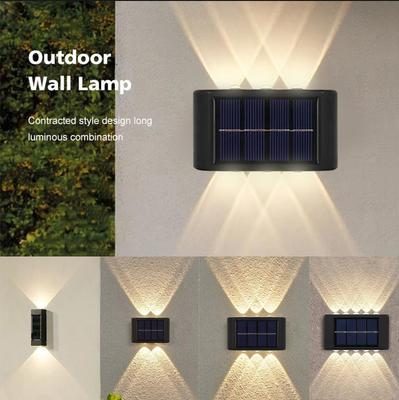 4/6/8/10 LEDs Solar-Wandleuchte Hof Straßen-Dekorlicht Außen Wasserdicht Auf und Ab Leuchtende Beleuchtung Garten Landschaftslampe