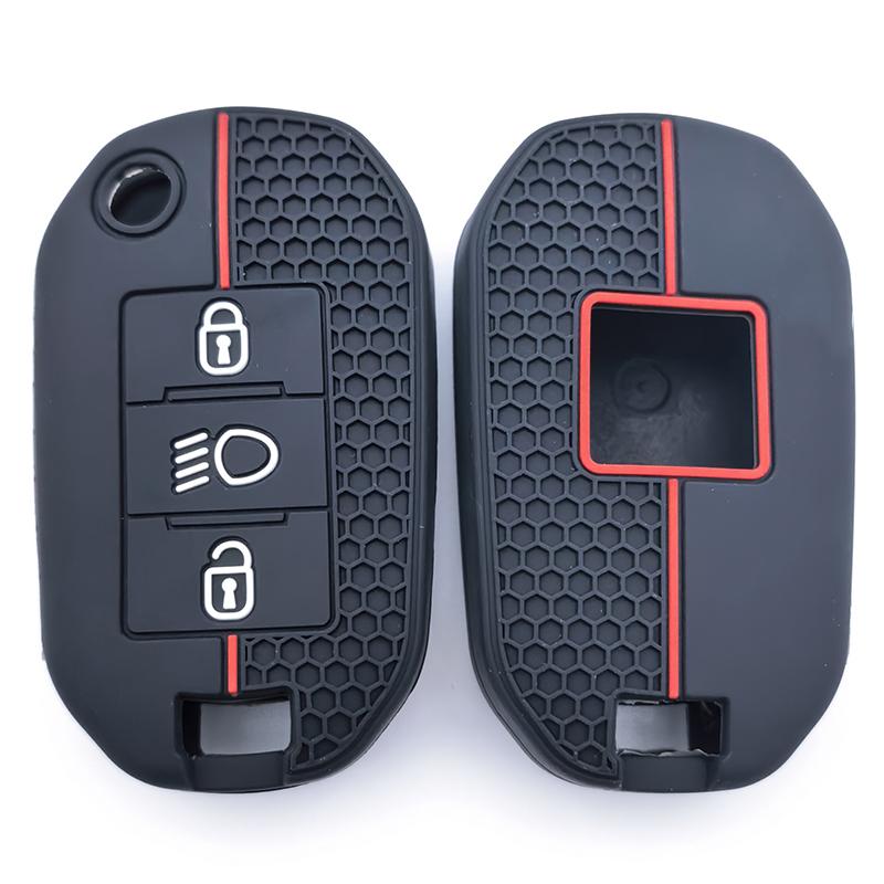 3 Buttons Silicone Car Flip Key Case Cover Shell for Peugeot 208 308 408 508 2008 3008 4008 5008 for Citroen C3 C4 CACTUS C6 C8