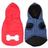 Waterproof winter jacket for medium dogs with hood, red and black, size M