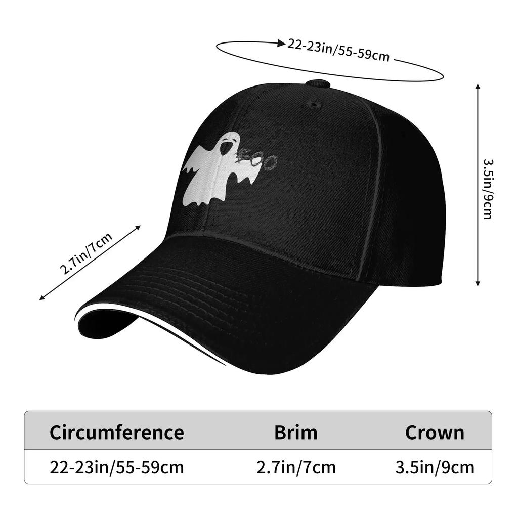 Ghost Of Disapproval Sun Baseball Cap Men Women Hand Letter Design Trucker Hat Adjustable Fashion Hunting Camping Snapback Cap